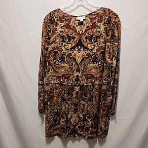 J. Jill Multicolor Paisley Tunic Blouse